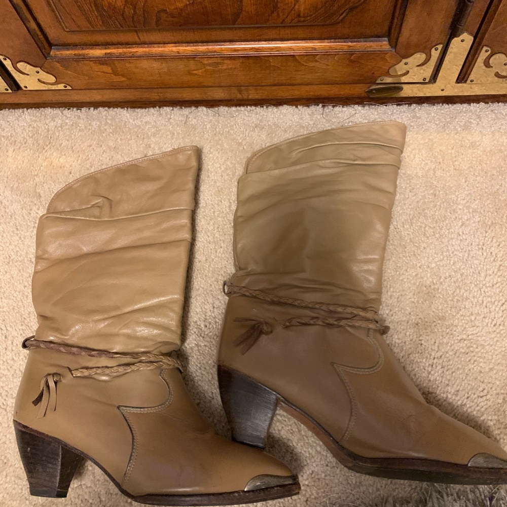 Vintage Leather Zodiac Slouchy Boots. Leather Wra… - image 5
